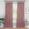 Priya Dark Rose Semi-Sheer Tab Top Curtain Panel, (63")