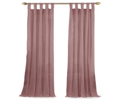 Priya Dark Rose Semi-Sheer Tab Top Curtain Panel, (63") 9 Priya Dark Rose Semi-Sheer Tab Top Curtain Panel, (63") -Cuisinart Store 810474133 4