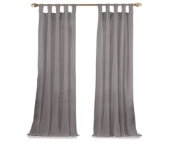 Priya Gray Semi-Sheer Tab Top Curtain Panel, (63") -Cuisinart Store 810474134 4