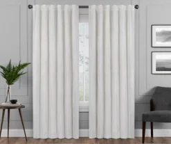 Harper Snow Velvet Blackout Rod Pocket Curtain Panel, (95")