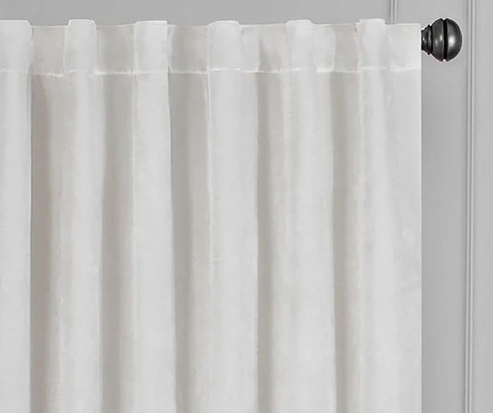 Harper Snow Velvet Blackout Rod Pocket Curtain Panel, (95") 2 Harper Snow Velvet Blackout Rod Pocket Curtain Panel, (95") - Image 2