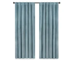 Harper Blue Velvet Blackout Rod Pocket Curtain Panel, (108") 12 Harper Blue Velvet Blackout Rod Pocket Curtain Panel, (108") -Cuisinart Store 810474946 4