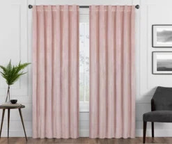 Harper Blush Velvet Blackout Rod Pocket Curtain Panel, (108")