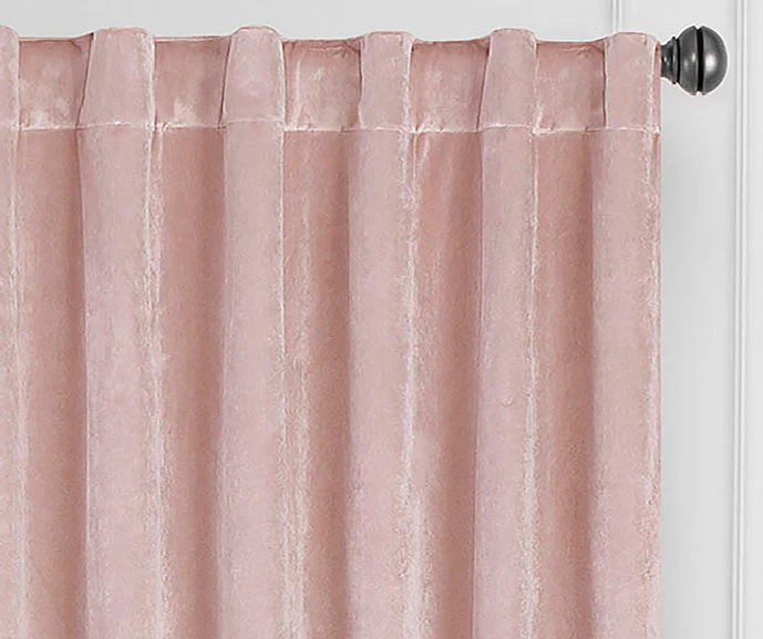 Harper Blush Velvet Blackout Rod Pocket Curtain Panel, (108") 2 Harper Blush Velvet Blackout Rod Pocket Curtain Panel, (108") - Image 2