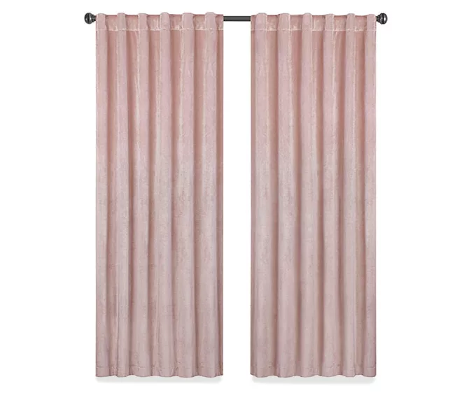 Harper Blush Velvet Blackout Rod Pocket Curtain Panel, (108") 4 Harper Blush Velvet Blackout Rod Pocket Curtain Panel, (108") - Image 4