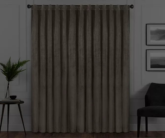 Eclipse Harper Velvet Blackout Rod Pocket Curtain Panel 3 Eclipse Harper Velvet Blackout Rod Pocket Curtain Panel - Image 3