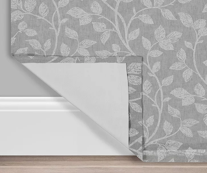 Nora Botanical Gray Blackout Rod Pocket Curtain Panel, (84") 3 Nora Botanical Gray Blackout Rod Pocket Curtain Panel, (84") - Image 3