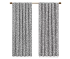 Nora Botanical Gray Blackout Rod Pocket Curtain Panel, (84") 12 Nora Botanical Gray Blackout Rod Pocket Curtain Panel, (84") -Cuisinart Store 810474958 4