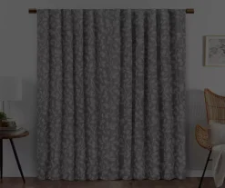 Nora Botanical Gray Blackout Rod Pocket Curtain Panel, (84") 14 Nora Botanical Gray Blackout Rod Pocket Curtain Panel, (84") -Cuisinart Store 810474958 6