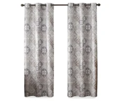 Martina Medallion Taupe Blackout Grommet Curtain Panel, (63") 12 Martina Medallion Taupe Blackout Grommet Curtain Panel, (63") -Cuisinart Store 810474965 4