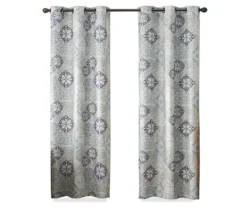 Martina Medallion Blue Blackout Grommet Curtain Panel, (63") 12 Martina Medallion Blue Blackout Grommet Curtain Panel, (63") -Cuisinart Store 810474967 4 1