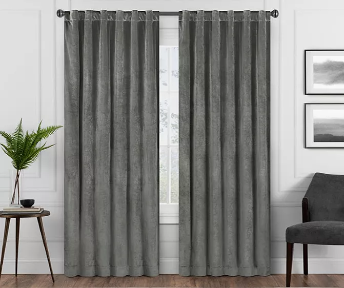 Eclipse Harper Velvet Blackout Rod Pocket Curtain Panel 4 Eclipse Harper Velvet Blackout Rod Pocket Curtain Panel - Image 4