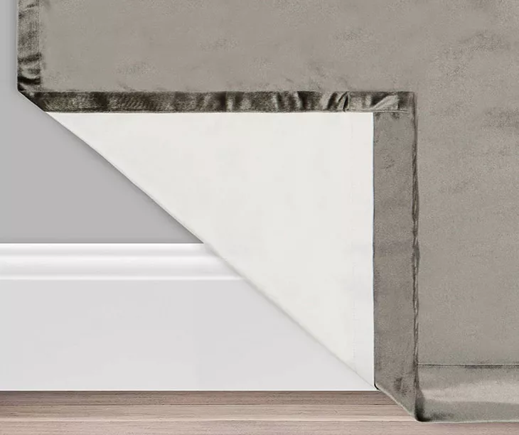 Harper Charcoal Velvet Blackout Rod Pocket Curtain Panel, (63") 3 Harper Charcoal Velvet Blackout Rod Pocket Curtain Panel, (63") - Image 3