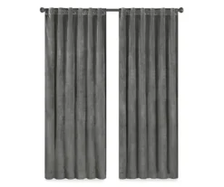 Harper Charcoal Velvet Blackout Rod Pocket Curtain Panel, (63") 12 Harper Charcoal Velvet Blackout Rod Pocket Curtain Panel, (63") -Cuisinart Store 810474983 4
