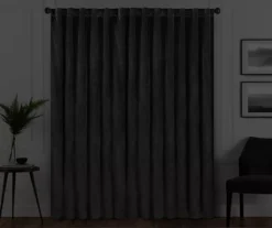 Harper Charcoal Velvet Blackout Rod Pocket Curtain Panel, (63") 14 Harper Charcoal Velvet Blackout Rod Pocket Curtain Panel, (63") -Cuisinart Store 810474983 6
