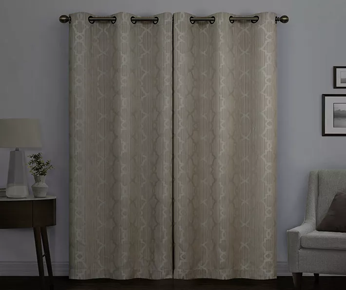 Hazel Geo Mushroom Blackout Grommet Curtain Panel, (95") 6 Hazel Geo Mushroom Blackout Grommet Curtain Panel, (95") - Image 6