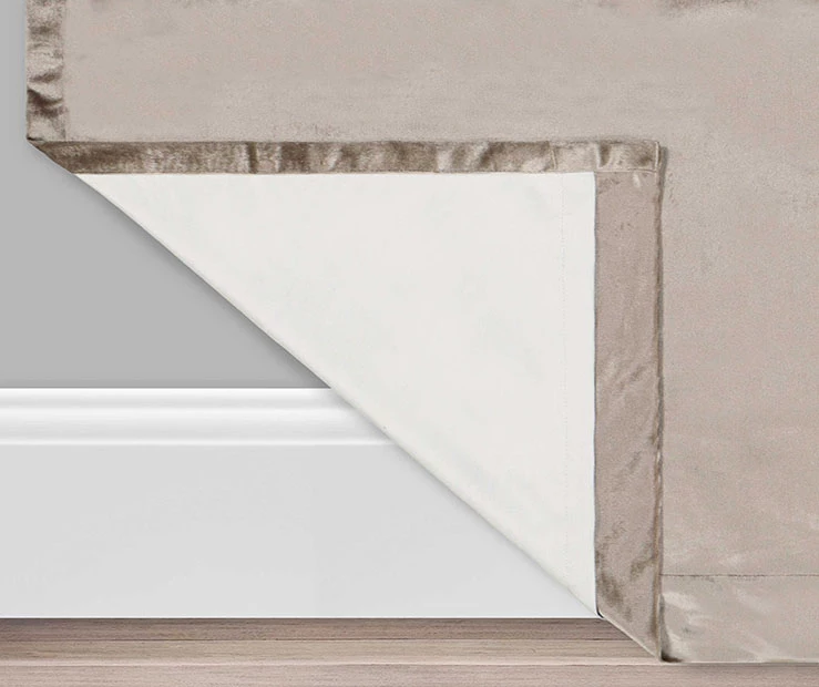 Harper Mushroom Velvet Blackout Rod Pocket Curtain Panel, (84") 3 Harper Mushroom Velvet Blackout Rod Pocket Curtain Panel, (84") - Image 3