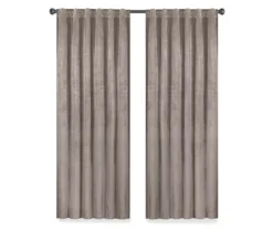 Harper Mushroom Velvet Blackout Rod Pocket Curtain Panel, (84") 12 Harper Mushroom Velvet Blackout Rod Pocket Curtain Panel, (84") -Cuisinart Store 810475013 4
