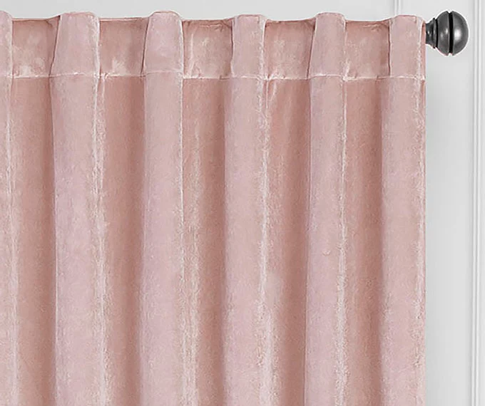 Harper Blush Velvet Blackout Rod Pocket Curtain Panel, (63") 2 Harper Blush Velvet Blackout Rod Pocket Curtain Panel, (63") - Image 2
