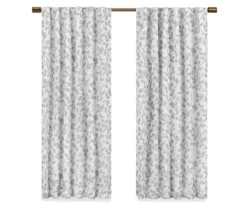 Nora Botanical White Blackout Rod Pocket Curtain Panel, (84") -Cuisinart Store 810475041 4