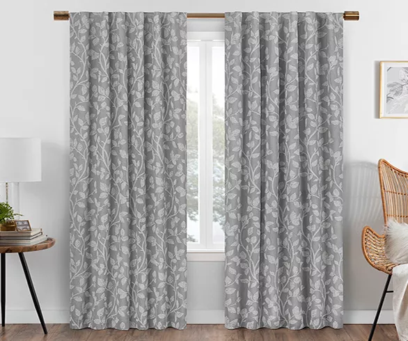 Eclipse Nora Botanical Blackout Rod Pocket Curtain Panel 5 Eclipse Nora Botanical Blackout Rod Pocket Curtain Panel - Image 5