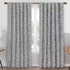 Nora Botanical Gray Blackout Rod Pocket Curtain Panel, (63")
