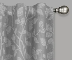 Nora Botanical Gray Blackout Rod Pocket Curtain Panel, (63") -Cuisinart Store 810475043 2