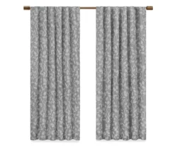 Nora Botanical Gray Blackout Rod Pocket Curtain Panel, (63") -Cuisinart Store 810475043 4
