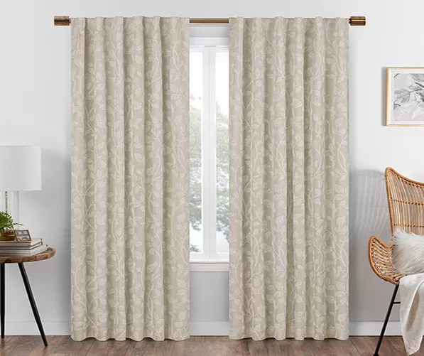 Eclipse Nora Botanical Blackout Rod Pocket Curtain Panel 2 Eclipse Nora Botanical Blackout Rod Pocket Curtain Panel - Image 2