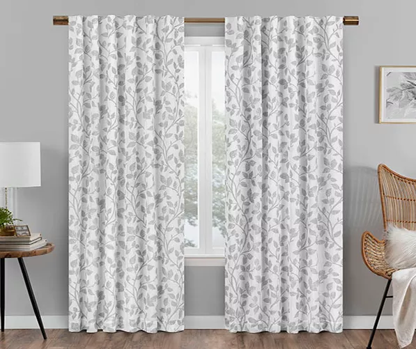 Eclipse Nora Botanical Blackout Rod Pocket Curtain Panel 1 Eclipse Nora Botanical Blackout Rod Pocket Curtain Panel
