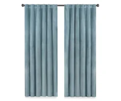 Harper Blue Velvet Blackout Rod Pocket Curtain Panel, (95") -Cuisinart Store 810475063 4