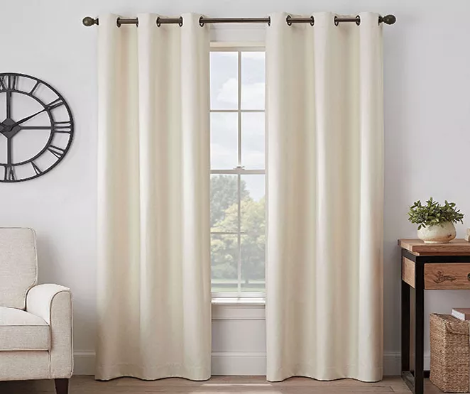 Gabriella Ivory Blackout Grommet Curtain Panel, (63") 1 Gabriella Ivory Blackout Grommet Curtain Panel, (63")