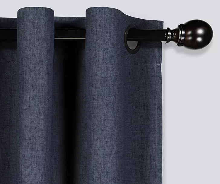 Gabriella Indigo Blackout Grommet Curtain Panel, (95") 2 Gabriella Indigo Blackout Grommet Curtain Panel, (95") - Image 2