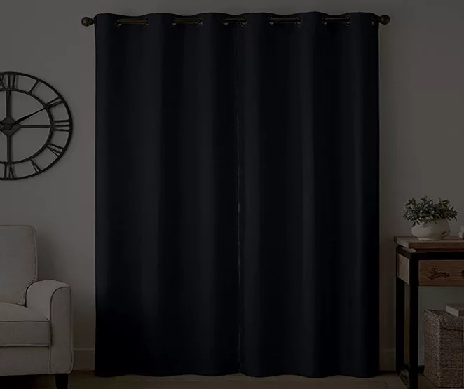 Gabriella Indigo Blackout Grommet Curtain Panel, (95") 6 Gabriella Indigo Blackout Grommet Curtain Panel, (95") - Image 6