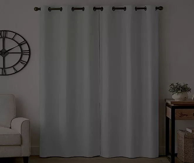 Gabriella Light Gray Blackout Grommet Curtain Panel, (84") 6 Gabriella Light Gray Blackout Grommet Curtain Panel, (84") - Image 6