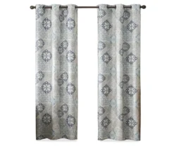 Martina Medallion Blue Blackout Grommet Curtain Panel, (108") -Cuisinart Store 810475131 4