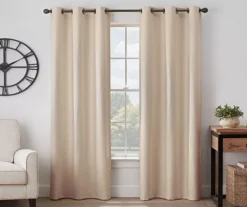 Gabriella Beige Blackout Grommet Curtain Panel, (63")