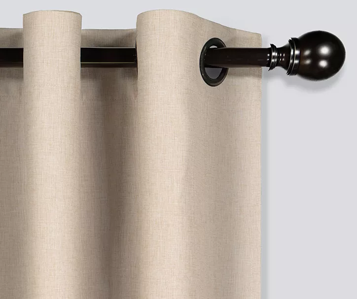 Gabriella Beige Blackout Grommet Curtain Panel, (63") 2 Gabriella Beige Blackout Grommet Curtain Panel, (63") - Image 2