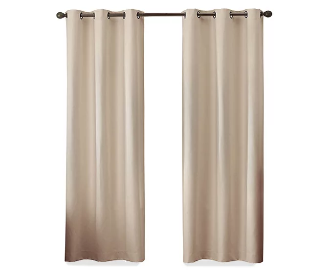 Gabriella Beige Blackout Grommet Curtain Panel, (63") 4 Gabriella Beige Blackout Grommet Curtain Panel, (63") - Image 4