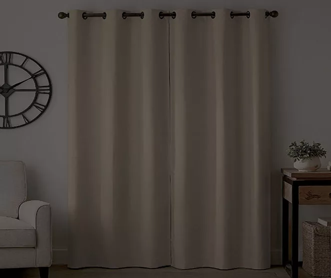 Gabriella Beige Blackout Grommet Curtain Panel, (63") 6 Gabriella Beige Blackout Grommet Curtain Panel, (63") - Image 6