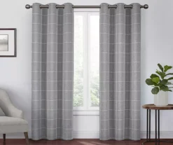 Peconic Gray Blackout Grommet Curtain Panel, (63")