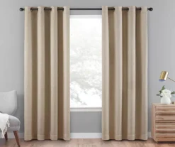 Cara Mocha Blackout Grommet Curtain Panel, (108")