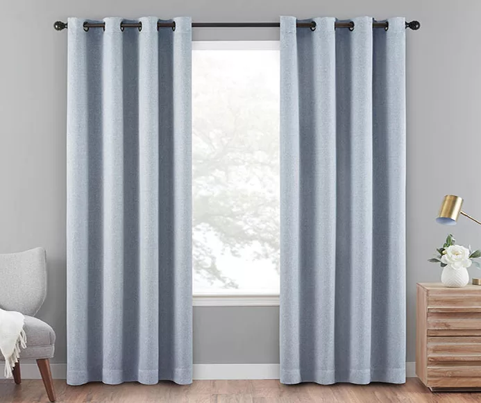 Cara Denim Blackout Grommet Curtain Panel, (108") 1 Cara Denim Blackout Grommet Curtain Panel, (108")
