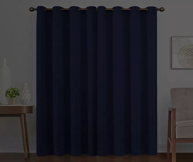 Round & Round Navy Blackout Grommet Curtain Panel, (95") 6 Round & Round Navy Blackout Grommet Curtain Panel, (95") - Image 6