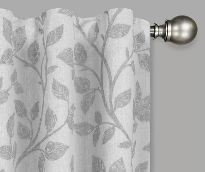 Nora Botanical White Blackout Rod Pocket Curtain Panel, (95") 2 Nora Botanical White Blackout Rod Pocket Curtain Panel, (95") - Image 2