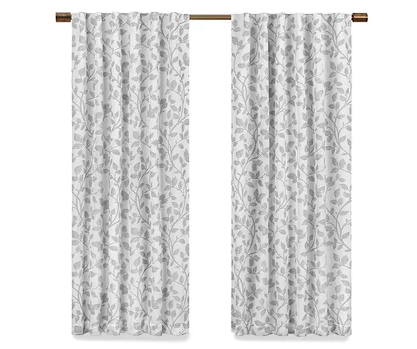 Nora Botanical White Blackout Rod Pocket Curtain Panel, (95") 4 Nora Botanical White Blackout Rod Pocket Curtain Panel, (95") - Image 4