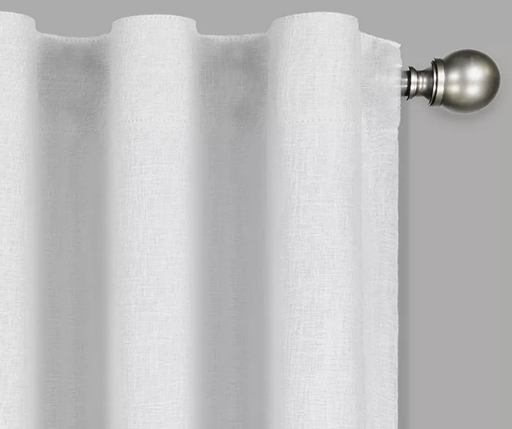 Nora White Blackout Rod Pocket Curtain Panel, (63") 2 Nora White Blackout Rod Pocket Curtain Panel, (63") - Image 2