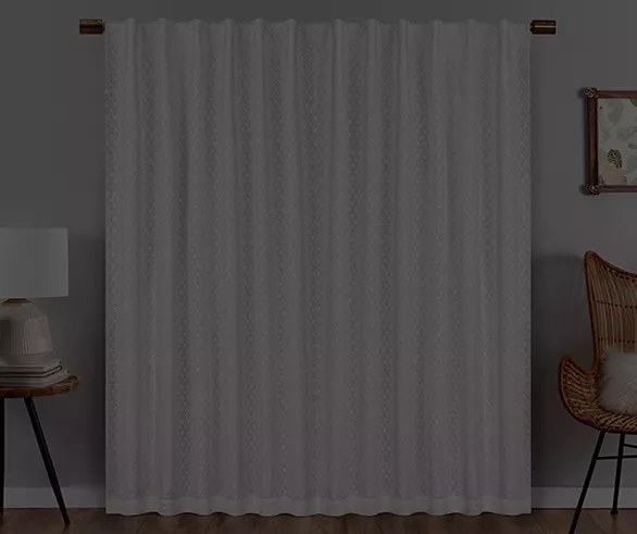 Nora Crochet White Blackout Rod Pocket Curtain Panel, (95") 6 Nora Crochet White Blackout Rod Pocket Curtain Panel, (95") - Image 6