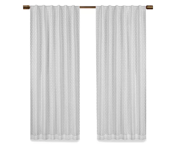Nora Crochet White Blackout Rod Pocket Curtain Panel, (84") 4 Nora Crochet White Blackout Rod Pocket Curtain Panel, (84") - Image 4