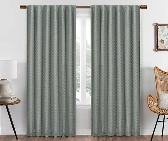 Eclipse Nora Crochet Blackout Rod Pocket Curtain Panel 6 Eclipse Nora Crochet Blackout Rod Pocket Curtain Panel - Image 6